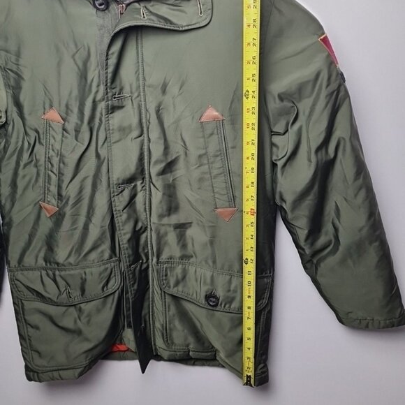 Roots Canada Green Winter Jacket Size M Mens Hooded Outdoor Coat Vintage - Picture 8 of 15